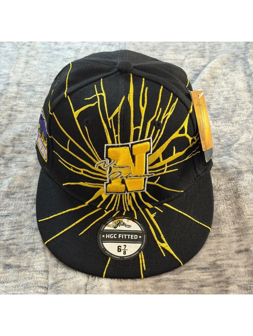 New Orleans Black Pelicans Headgear Classics Fitted Hat 6 7/8 Embroidered